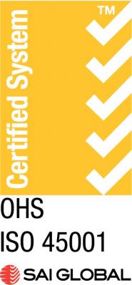 ISO 45001 occupational health and safety certified badge